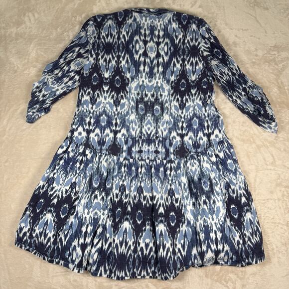 Blue Patterned Mini Dress - Picture 7 of 11